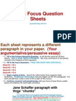 Using Focus Question Sheets