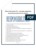 Branch TPO's Duties & Responsibilities