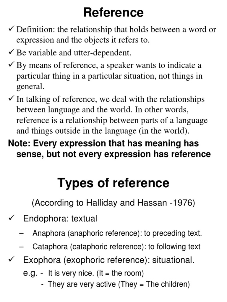 Reference: Sense, But Not Every Expression Has Reference | PDF | Rules ...
