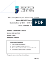 BSc. (Hons) Banking Exams Module: Banking Operations