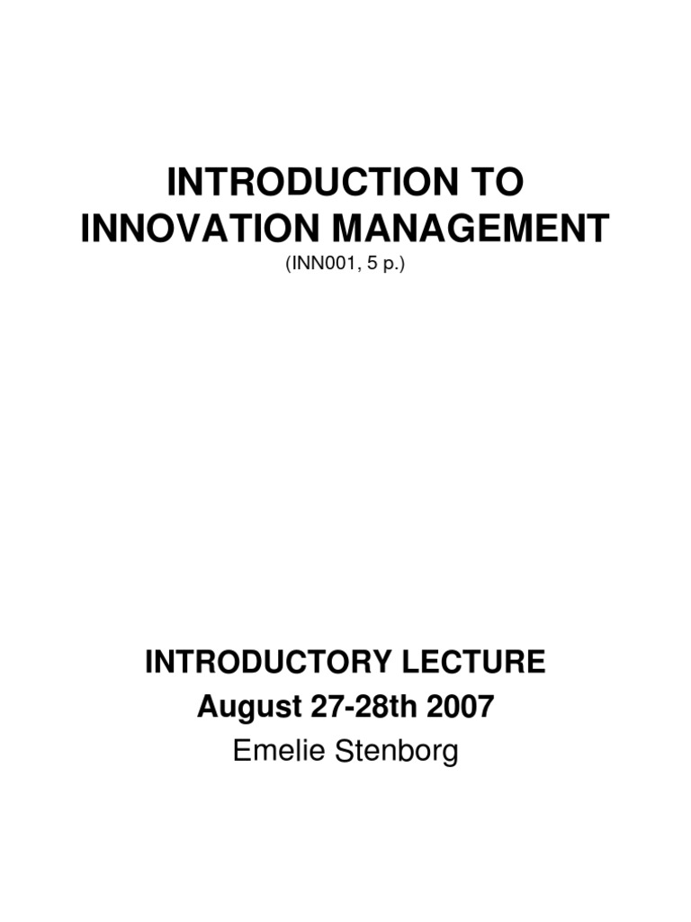 Innovation Management | PDF | Innovation | Research And Development