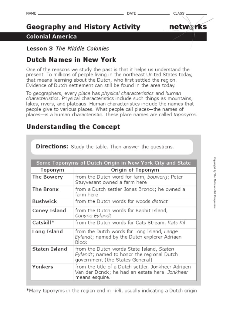 Netw RKS Geography and History Activity PDF