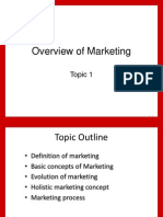 Overview of Marketing: Topic 1