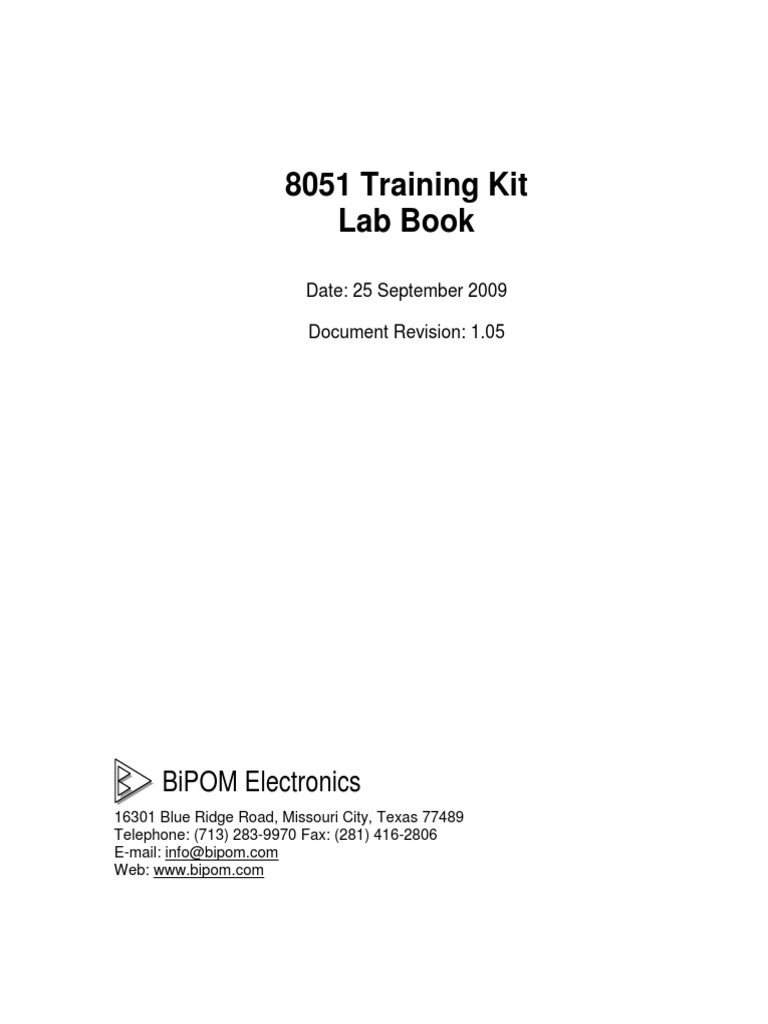 8051 Training Kit Lab Book: Bipom Electronics | PDF | Computers