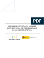 Requerimientos técnicos exigibles para luminarias con tecnología led de alumbrado exterior