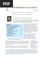 The Berman Value Folio: A Trefis Interactive Portfolio Report - Inaugural Issue