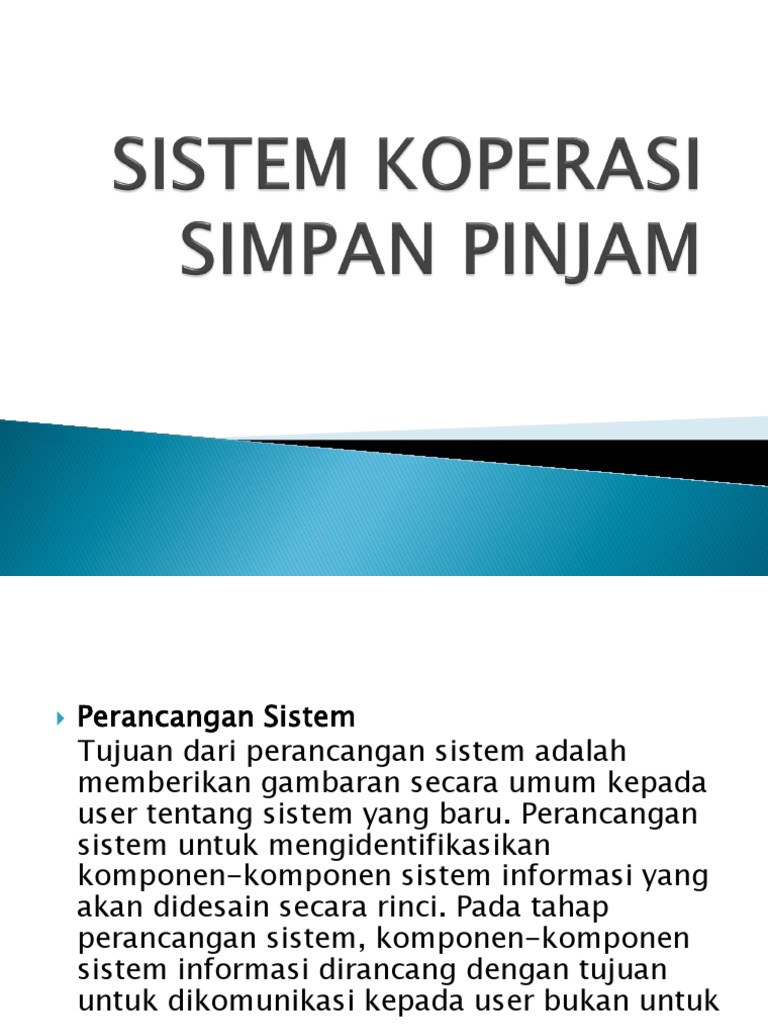 Rancangan Sistem Koperasi Simpan Pinjam | PDF | Komputer