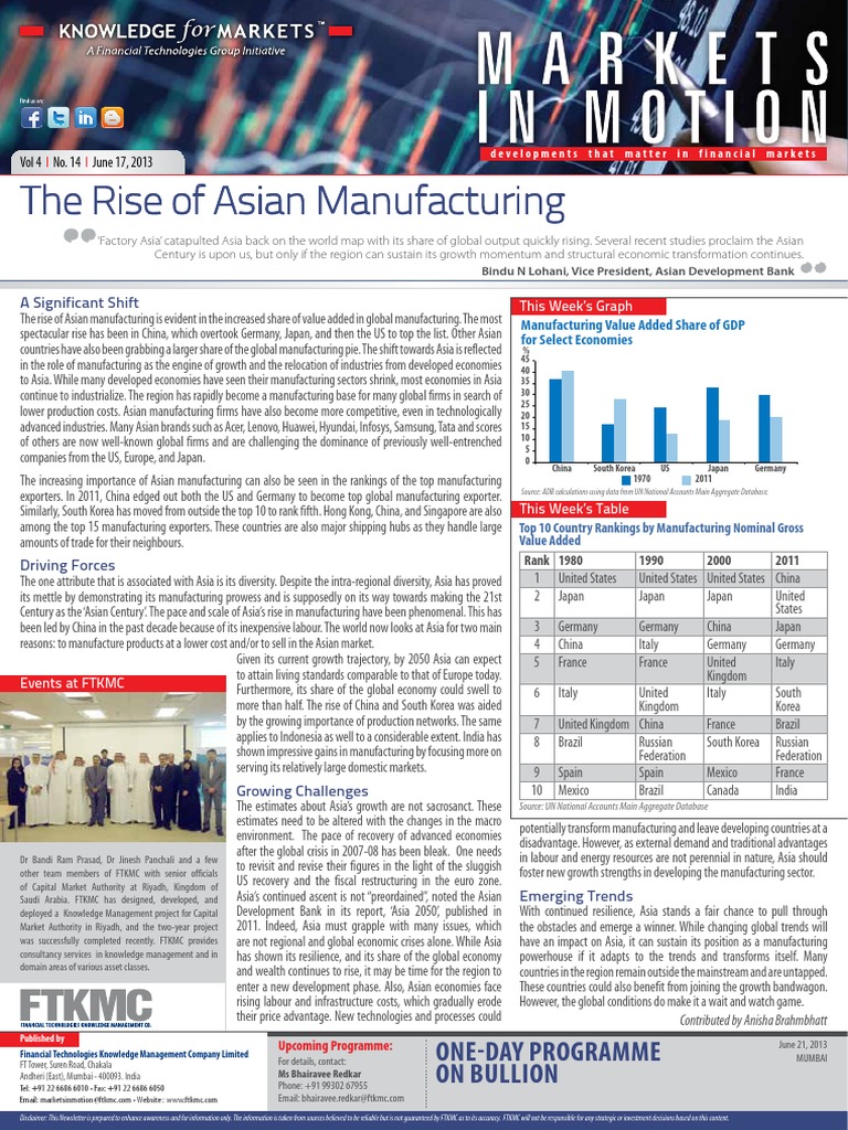 Rise of Asian Manufacturing Trends | PDF | Asia | China