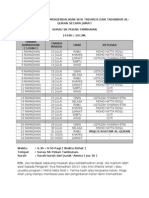 Jadual Bertugas Mengendalikan Sesi Tadarus Dan Tadabbur Al