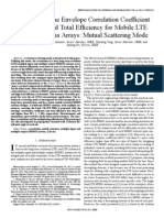 Reduction of the Envelope Correlation Coefﬁcient with improved total efficiency for mobile LTE