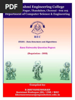 IT2201 - Data Structures and Algorithms - Anna University - Previous Year Question Papers