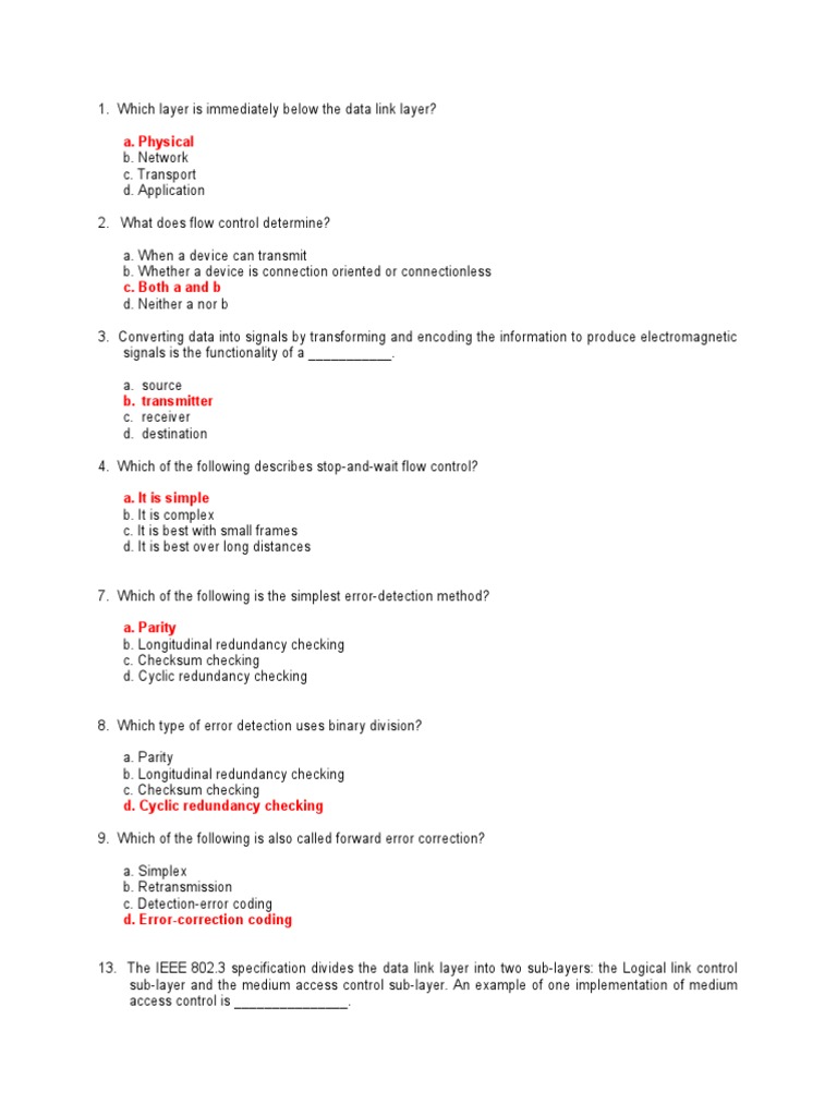 Networking Exam Questions and Answers | PDF | Computers