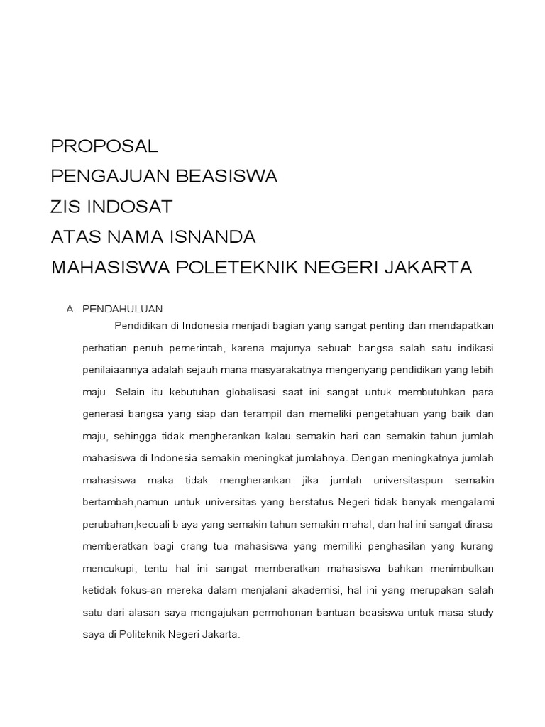 Proposal Pengajuan Beasiswa