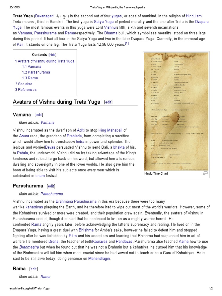 Treta Yuga Hindu Literature Indian Religions