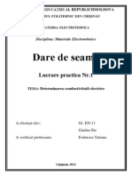 1 Dare de Seama Determinarea Conductivitatii Electrice Lucrare Practica Nr.1