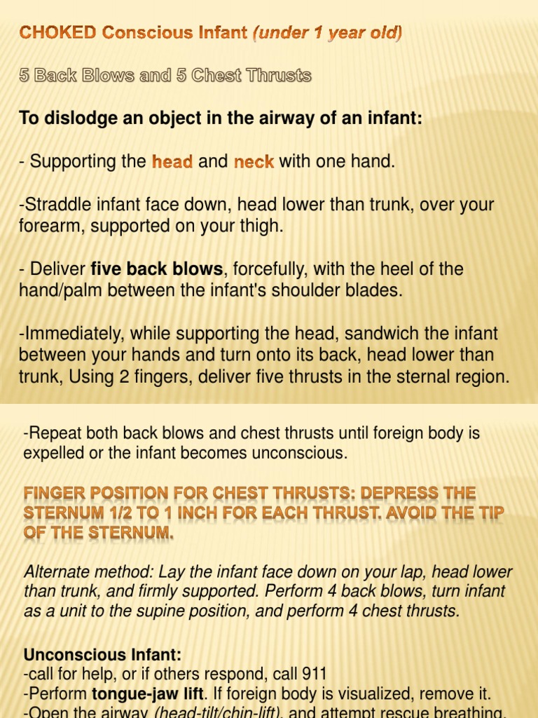 Infant and Child Choking Relief Guide | PDF | Self-Improvement | Wellness