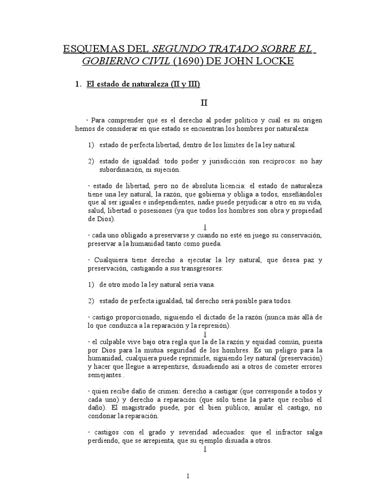 Esquemas Del Segundo Tratado Sobre El Gobierno Civil