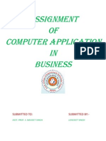 Assignment OF Computer Application IN Business: Submitted To: Submitted By