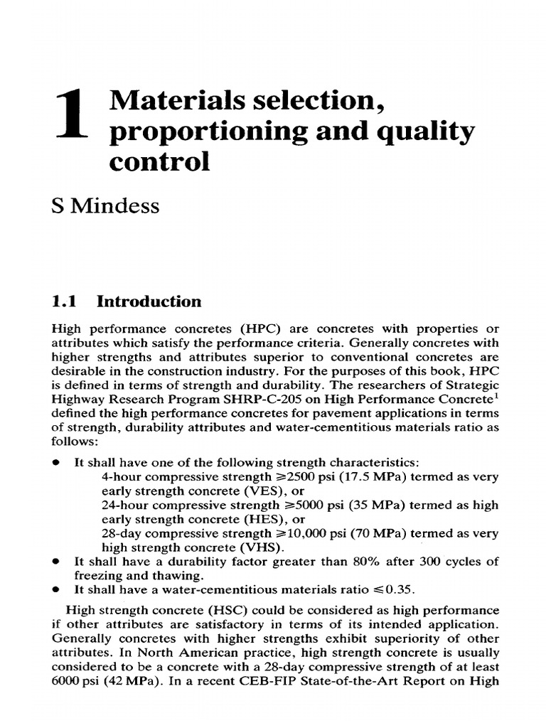 Materiel For High Performance Concrete | PDF | Strength Of Materials ...