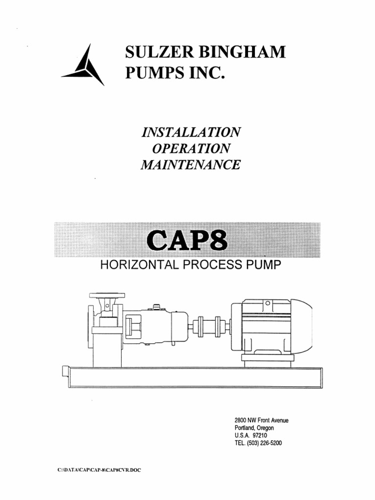 SulzerBingham Pump Horizontal Process CAP8 | PDF | Language Arts ...