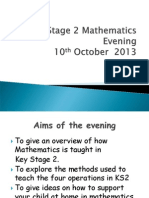Key Stage 2 Maths Evening 2013 New