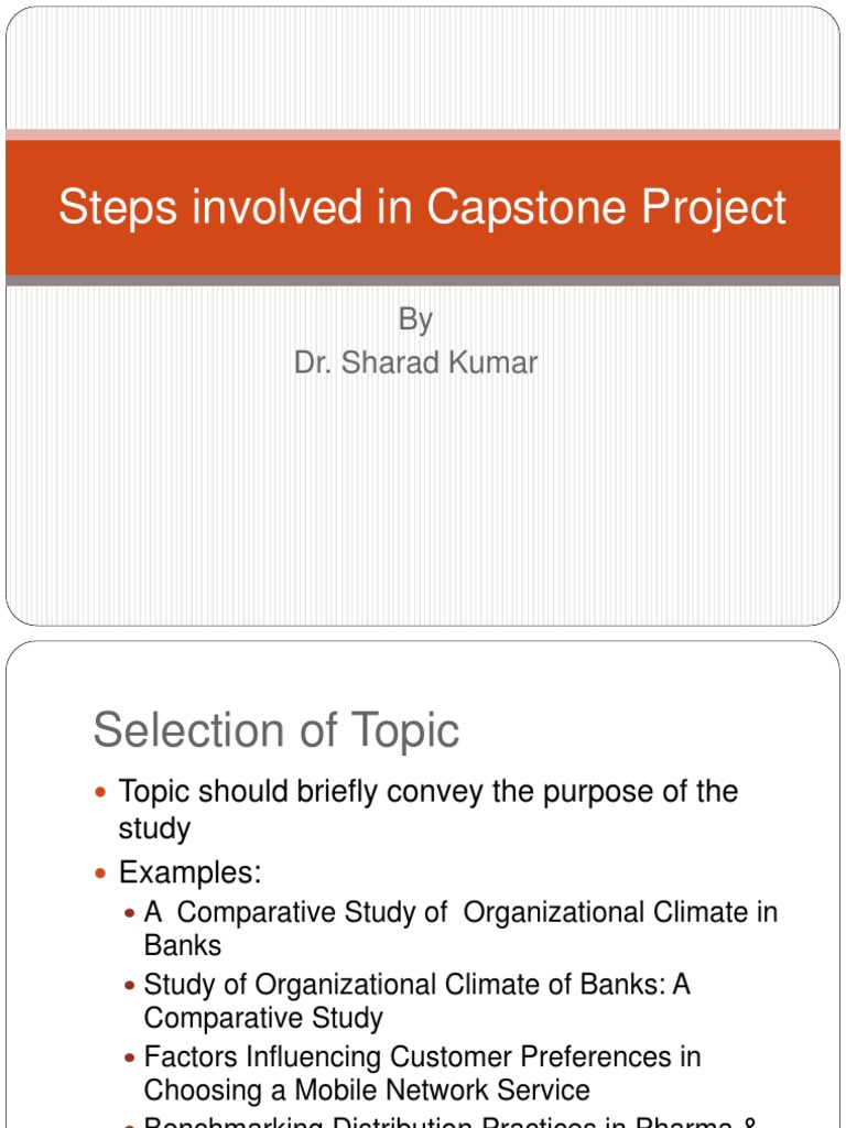 Steps Involved in Capstone Project PDF Statistics Sampling