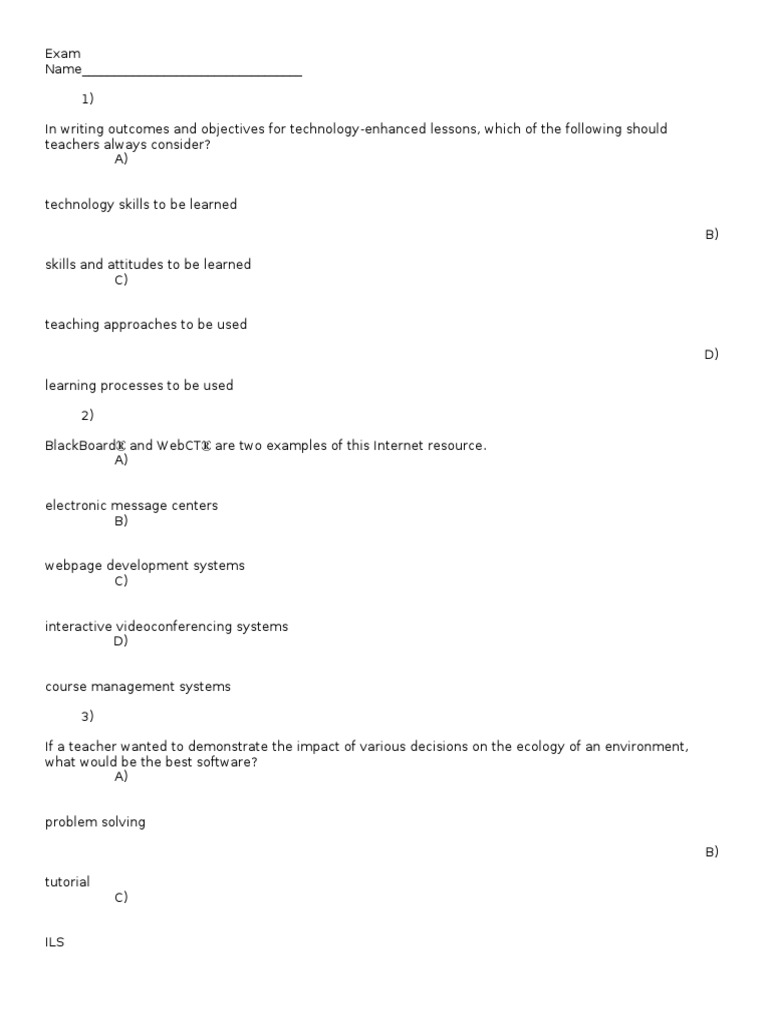 Educational Technology Mcqs With Answers – WXALK