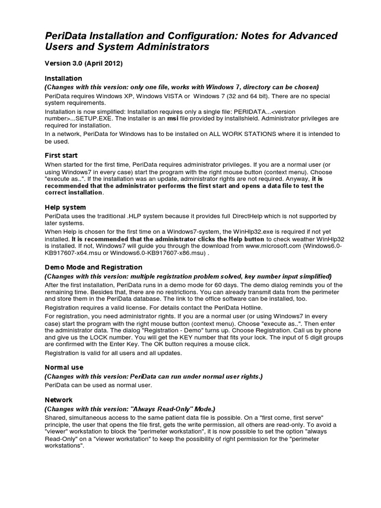 PeriData Installation Guide for Windows | PDF | Windows 7 | Microsoft ...