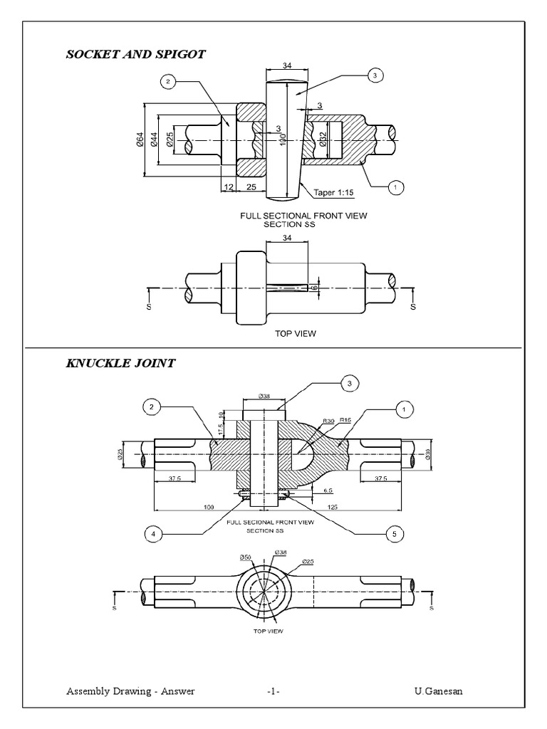 Assembly Drawings of Mechanical Joints | PDF