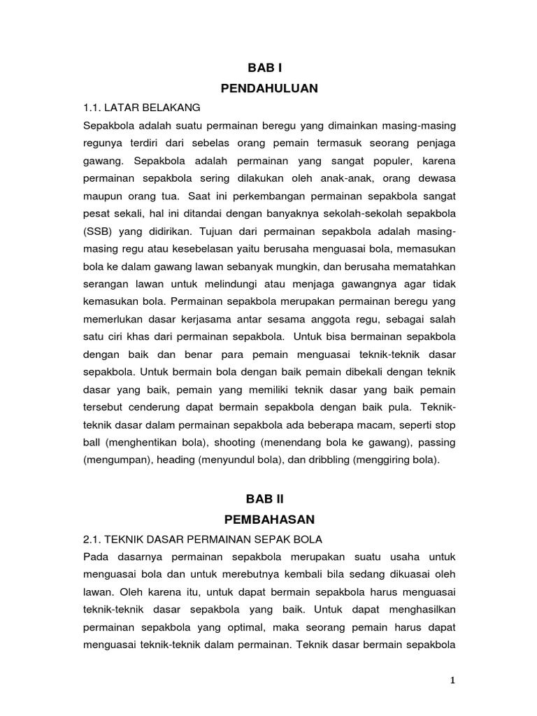 Makalah Olahraga Sepak Bola