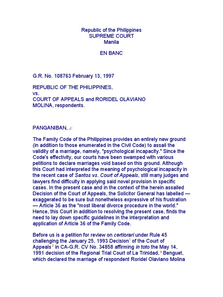 Republic v CA case digest Marriage United States Courts Of Appeals