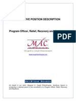 POSITION PROFILE-Program Officer, Relief Recovery and Resilience