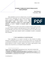 Aplicarea Teoriei Complexităţii În Psihanaliză: Despre Primii Pasi