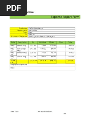 Tusa 3r4 Expense Form