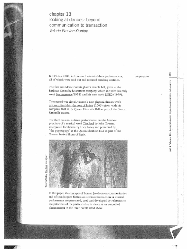 Looking At Dances Beyond Communication To Transaction - 