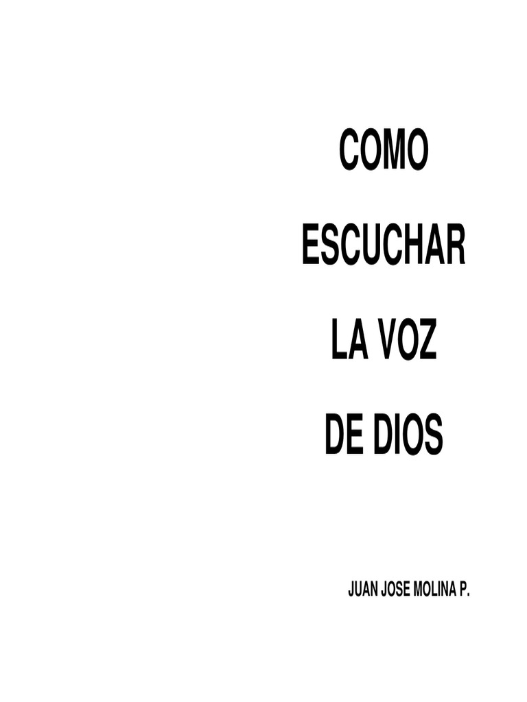 Cómo Escuchar la Voz de Dios | PDF | Pablo el apóstol | espíritu Santo