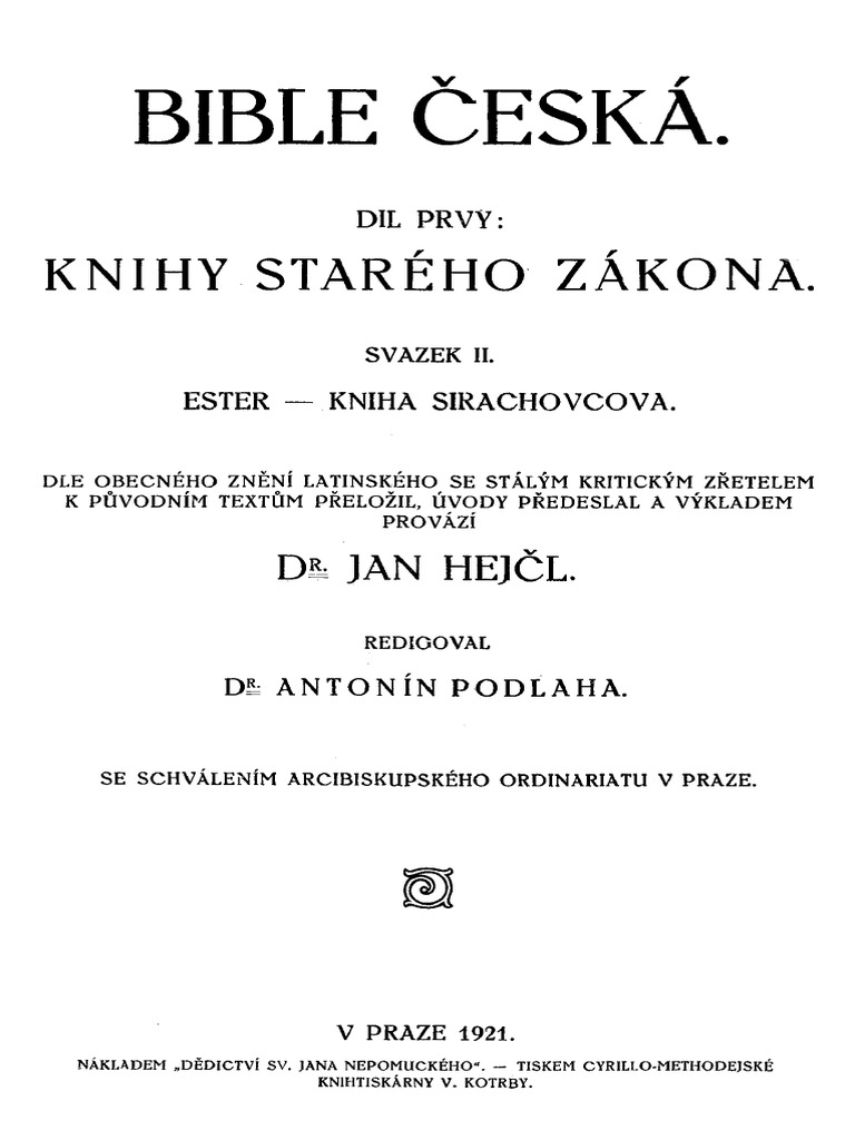 Bible Česká - Starý Zákon II. (Studijní Vydání) | PDF