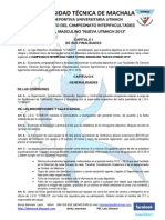 Reglamento Del Campeonato Interfacultades de Futbol Masculino Nueva Utmach 2013