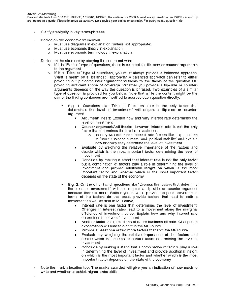 A level economics essay image