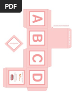 Cubo Alfabeto Rosa Template