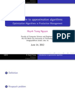 Introduction To Approximation Algorithms: Optimization Algorithms in Production Management