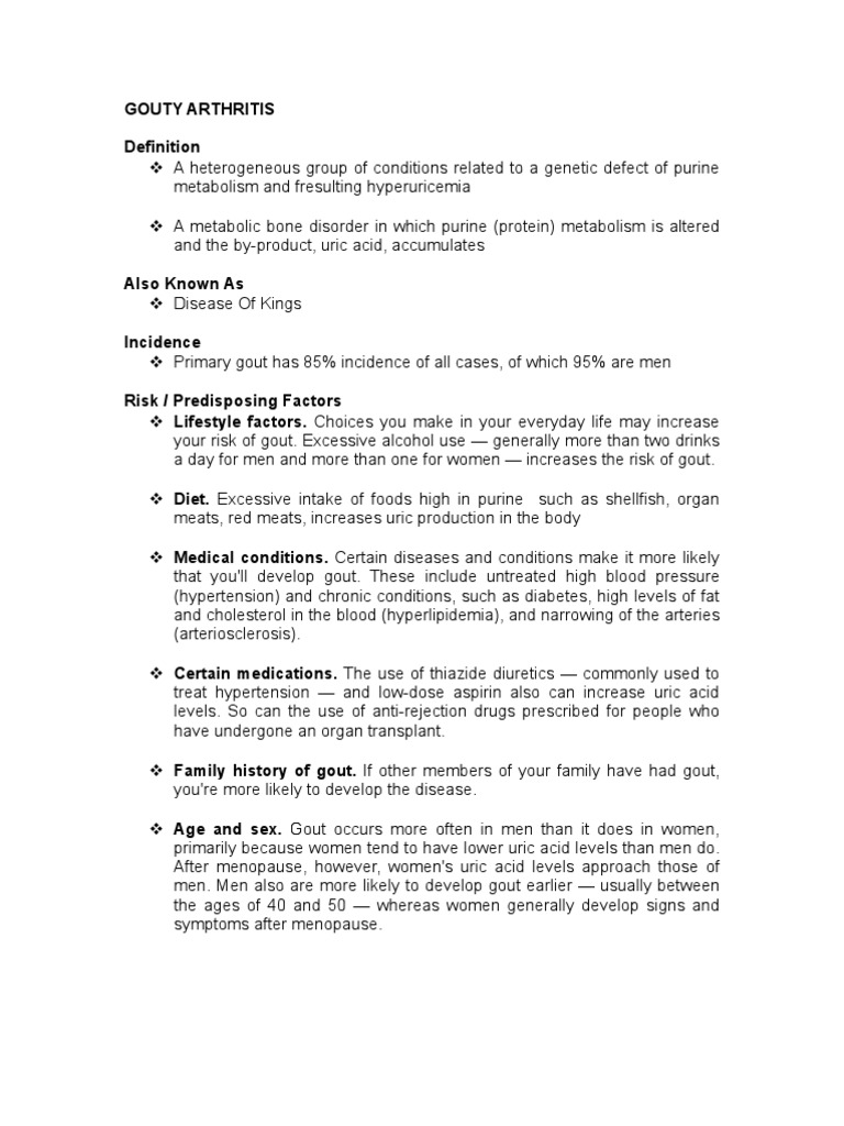 Gouty Arthritis PDF Gout Epidemiology