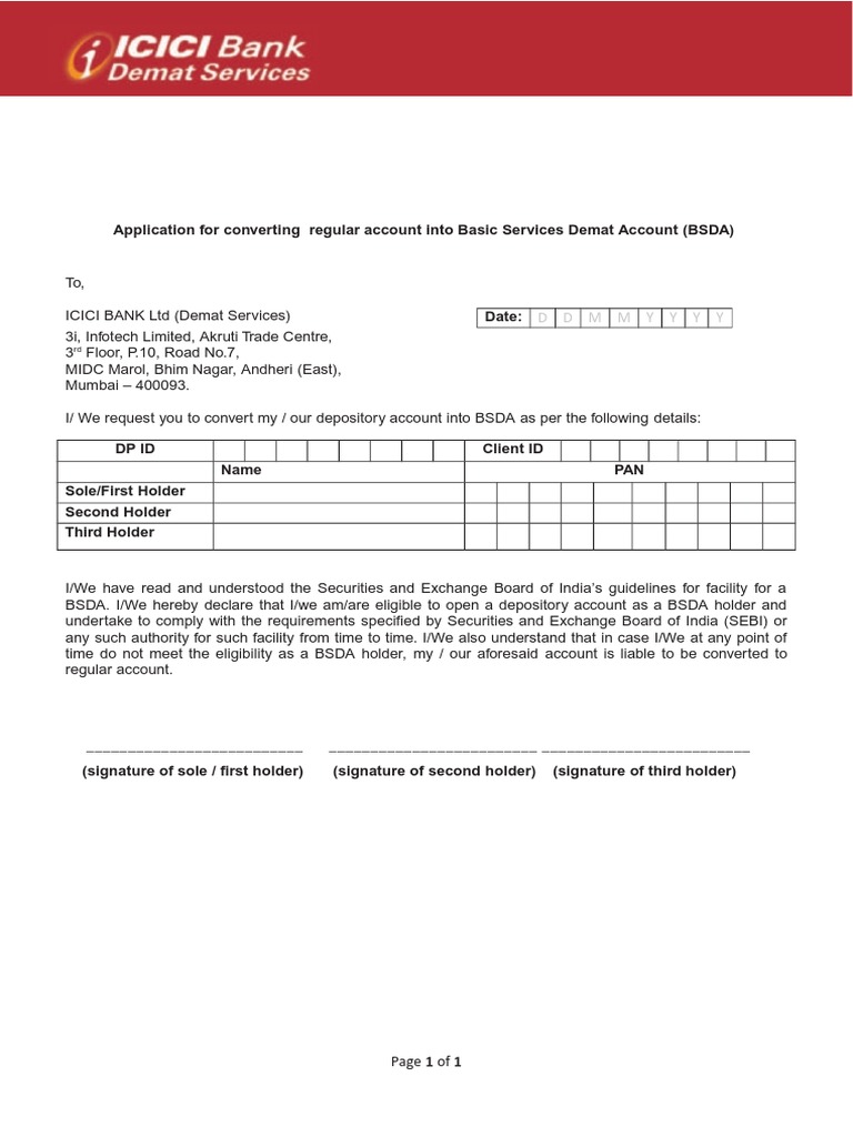 Convert to BSDA Account Request Form | PDF