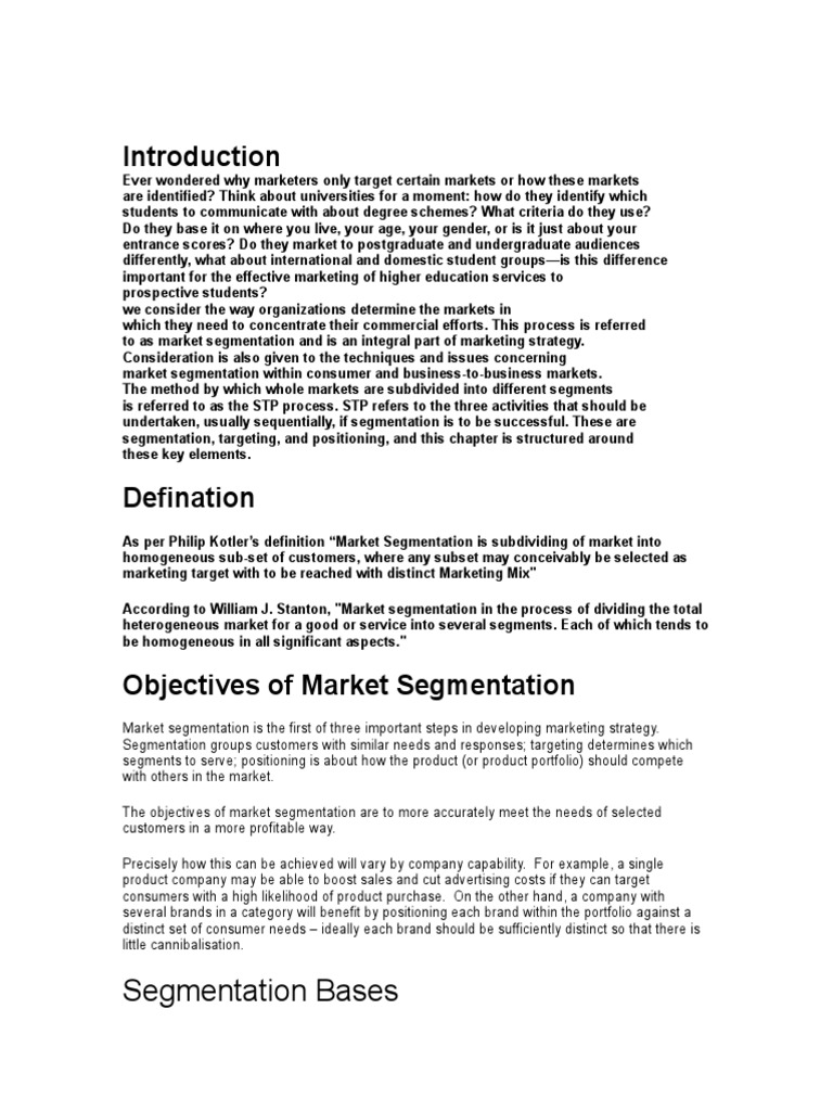 Understanding Market Segmentation Strategies | PDF | Market ...