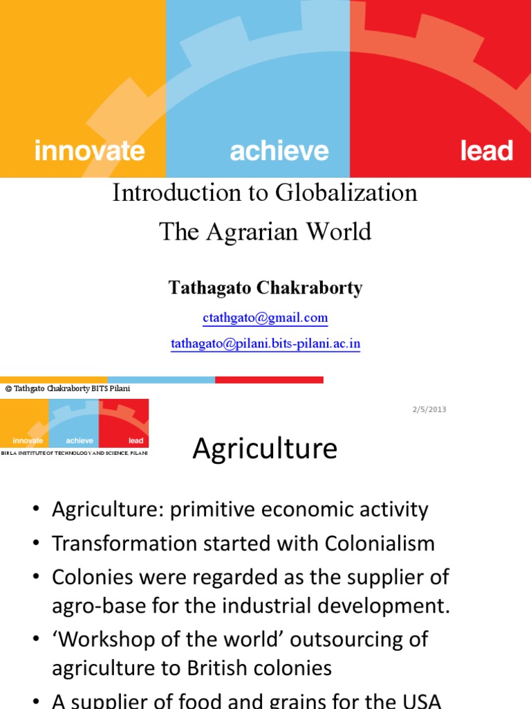 Introduction to Globalization_The Agrarian World Globalization Agriculture