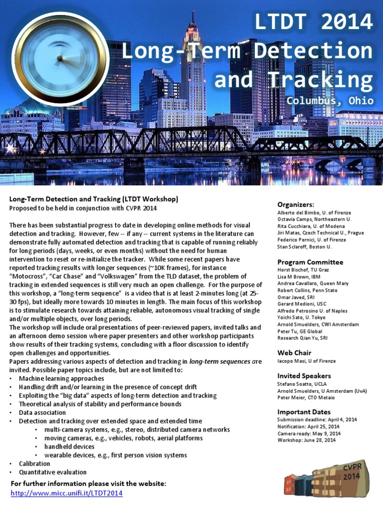 LTDT 2014: Long-Term Tracking Workshop | PDF | Computer Vision | Areas ...
