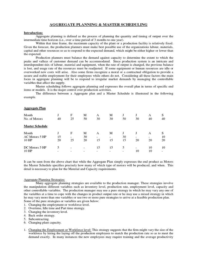 Aggregate Planning and Trial Methods | PDF | Inventory | Labour Economics