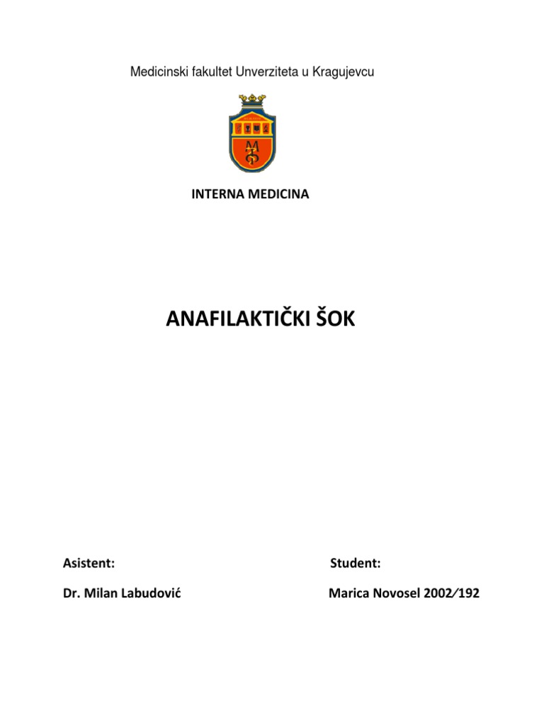 Anafilaktički Šok - 12 | PDF