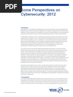 Some Perspectives On Cybersecurity 2012