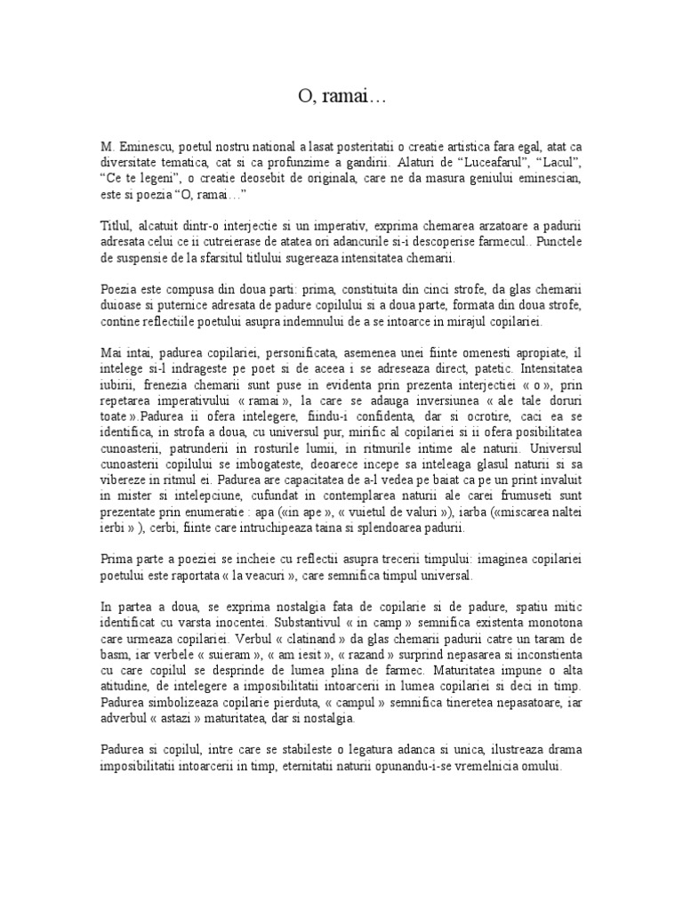 O Ramai Comentariu
